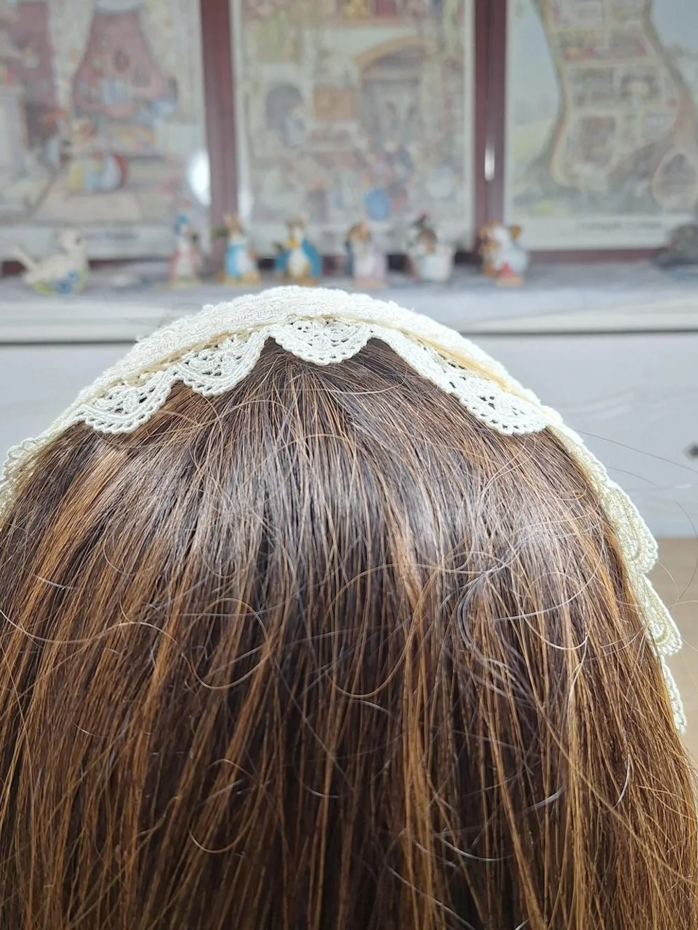 Innocent World Ivory & Pink Lacy Headdress | Classic Lolita 🎀🌸